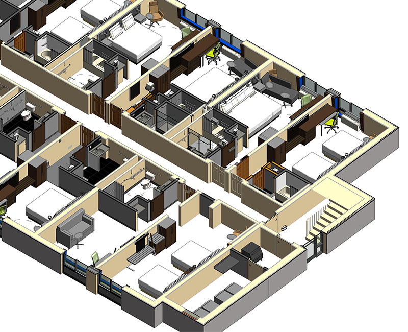 Architectural Sections-16080-Holiday Inn express-hotel-rooms- Image of Architectural Sections- benefits of BIM- BIM Architectural Services