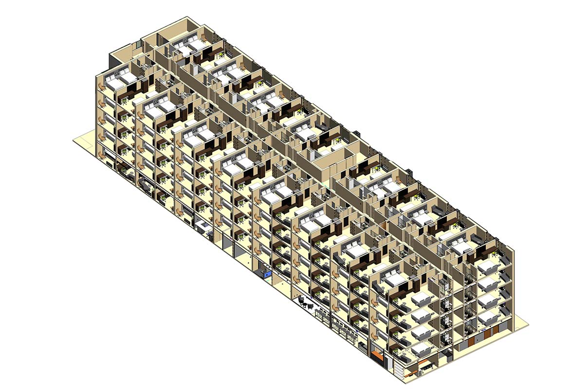 Section-View-of-Holiday-Inn-Express-Architectural-Modeling-Services-by-United-BIM