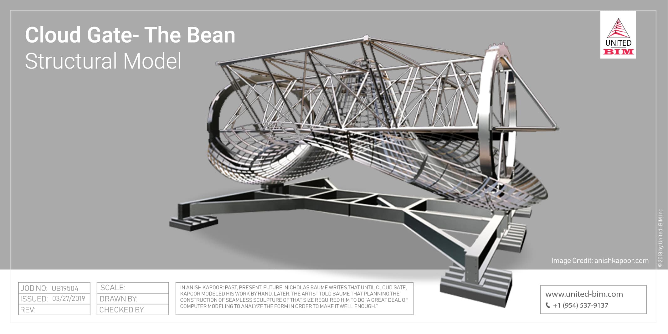 Cloud Gate, The Bean, Chicago Structural Model UnitedBIM