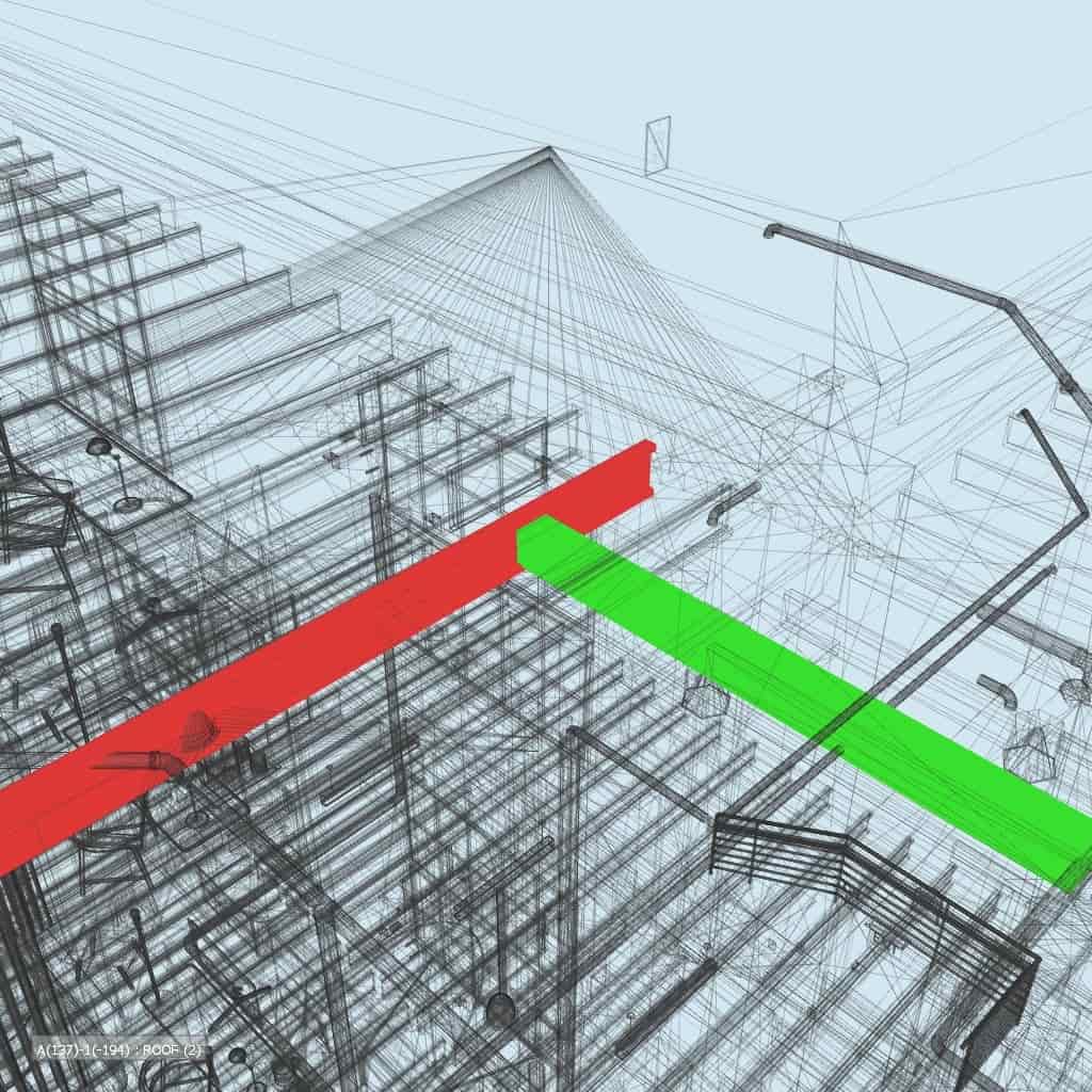 Annotations in the BIM platform for: (a) Clash 1; (b) Clash 2.