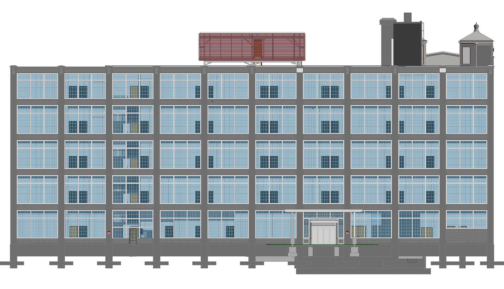 Front-Elevation_Architectural-Revit-Model_BIM-During-Heritage-Hotel-Remodeling