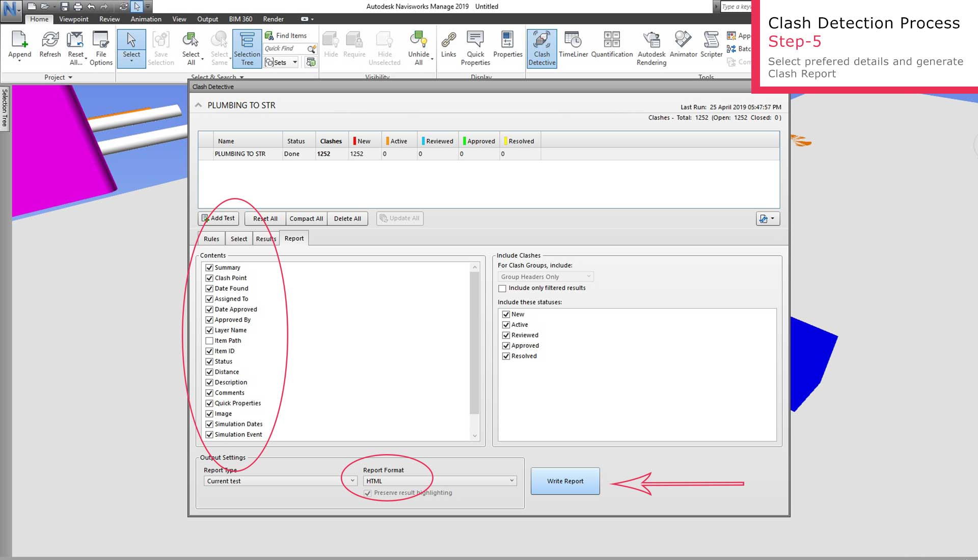 Step-5 Clash Detection Report Generation Process