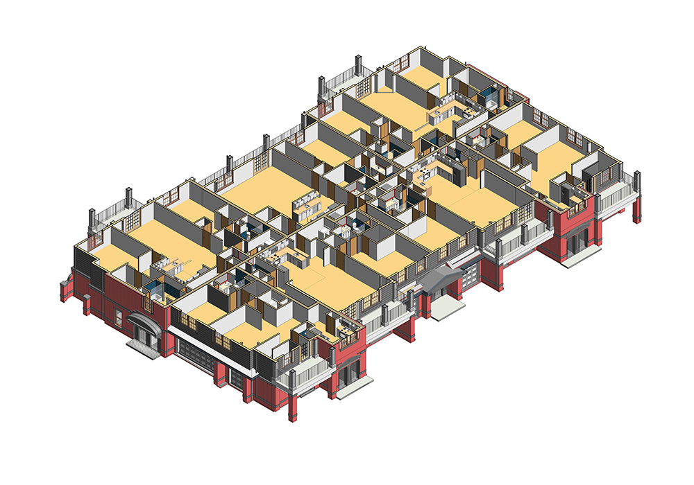 Section-Second-Story--Architectural-Revit-3D-Model--Residence-Home-Project-by-United-BIM