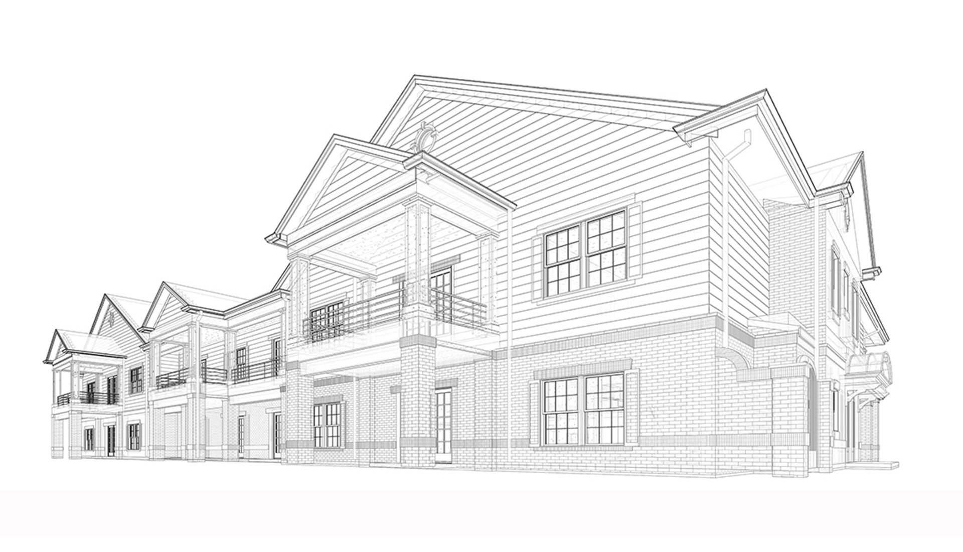 Wireframe-Architectural-Revit-3D-Model--Residence-Home-Project-by-United-BIM