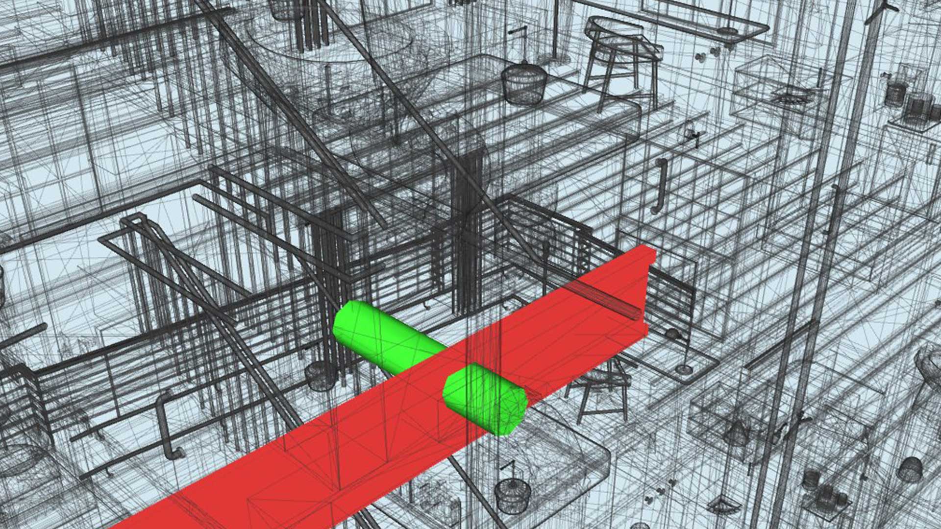 Clash Detected between Structural Element and HVAC duct during BIM Coordination-Glossary of BIM Terms