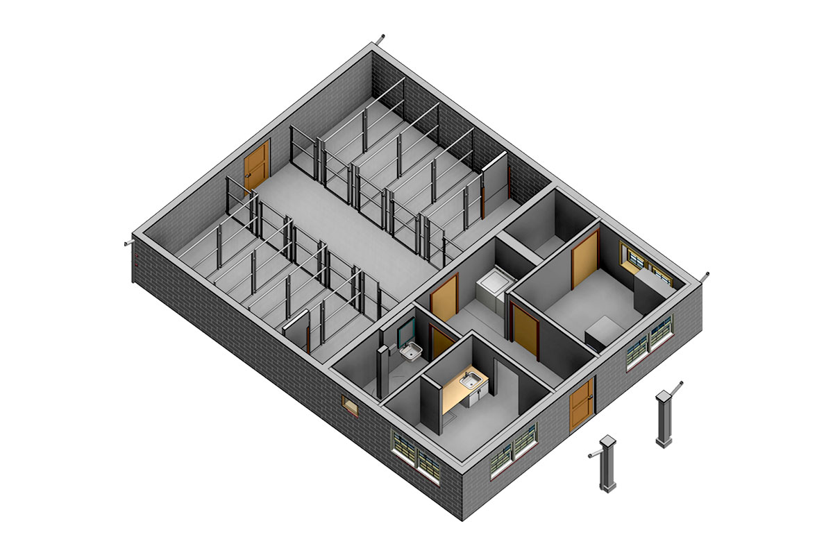 Section-View-Windsor-Animal-Hospital-Architectural-Modeling-Services-by-United-BIM_