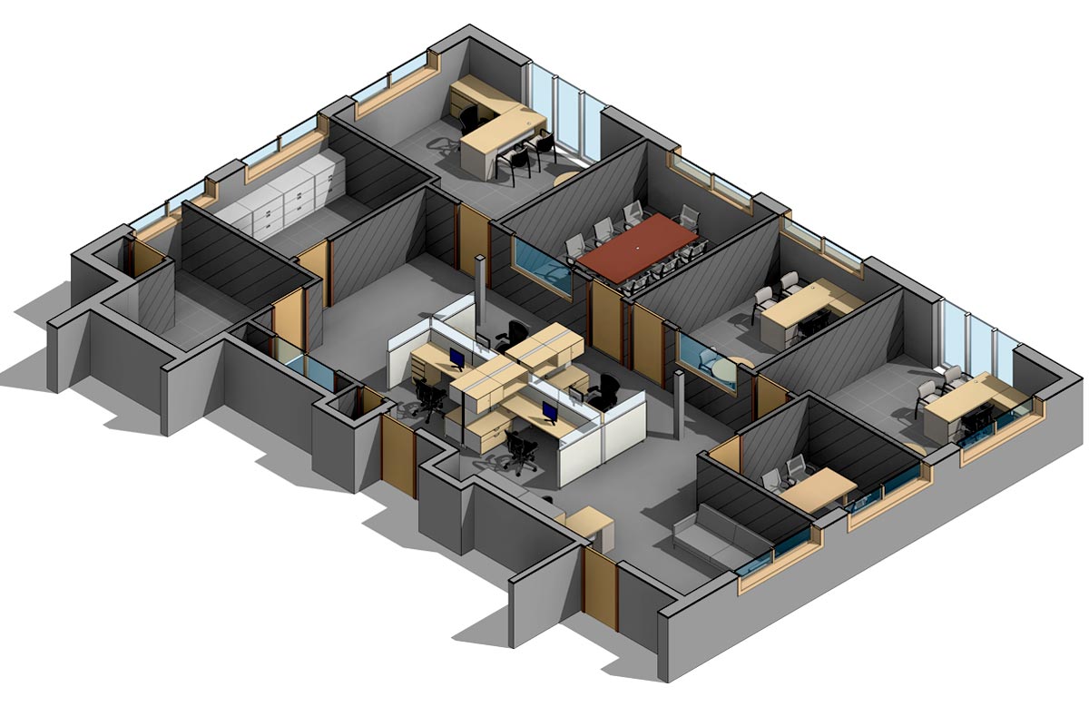 Section-View-of-Office-Space-Renovation-Project-Modeling-Services-by-United-BIM