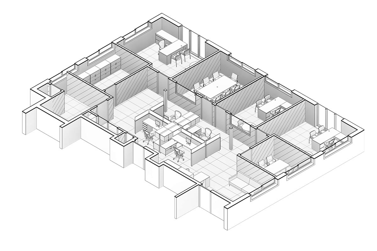 Section-View-of-Office-Space-Renovation-Project-Revit-BIM-Modeling-Services-by-United-BIM