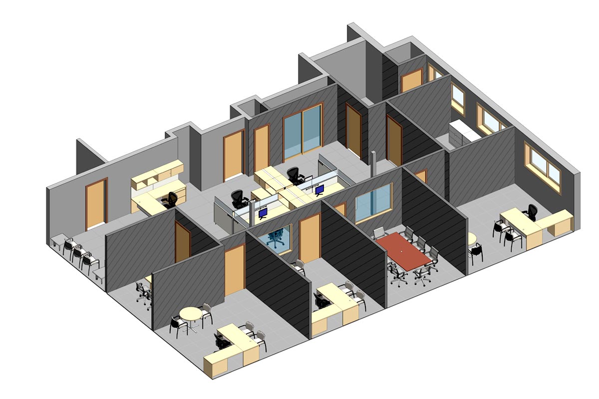 Section-View-of-Office-Space-Renovation-Project-Revit-BIM-Modeling-Services-by-United-BIM_