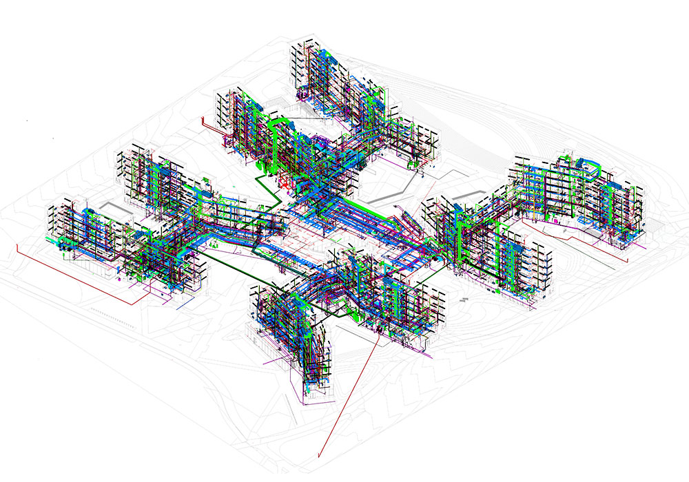 MEP BIM modeling and clash detection of Ivy-league university - by United-BIM.