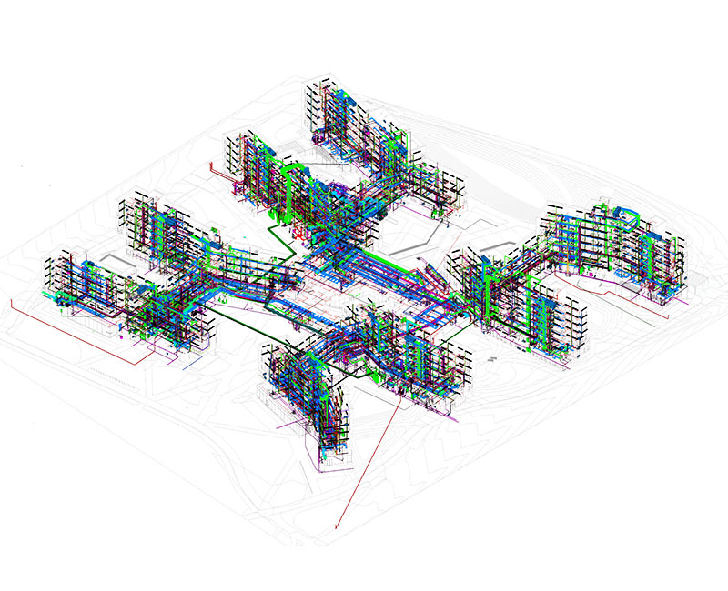 MEPFP BIM modeling and clash detection of Ivy-league university - by United-BIM