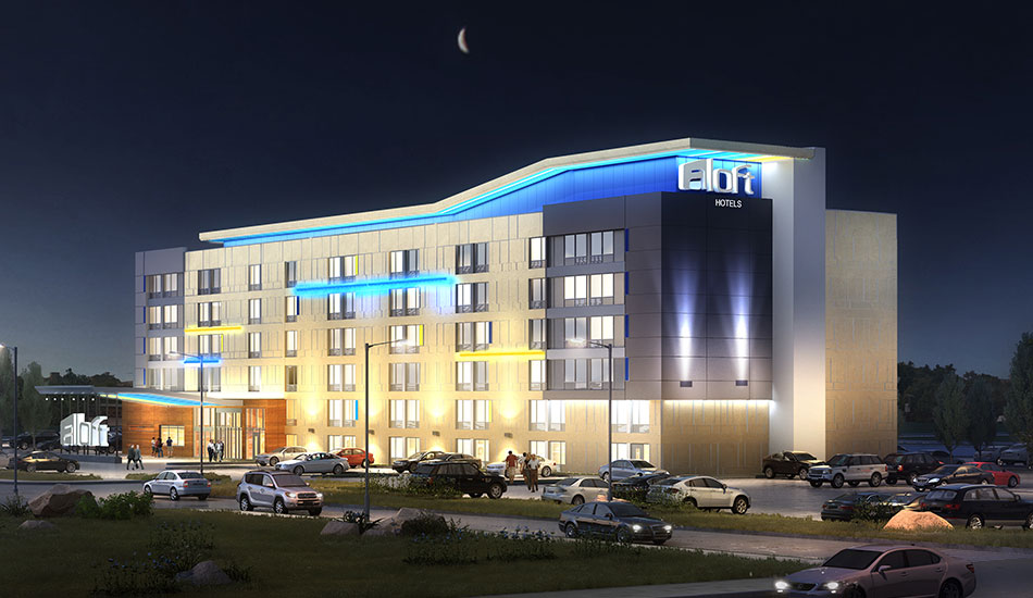 Exterior Rendering of a Hotel by United-BIM.