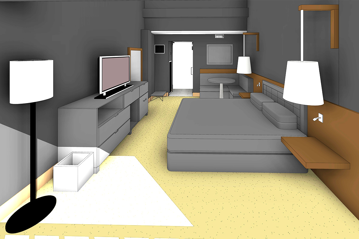 3D Modeling of Room for a Hotel