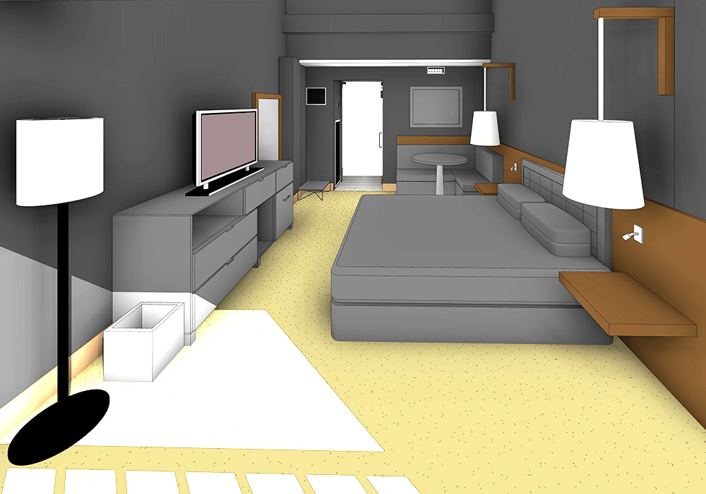 3D Modeling of Room for a Hotel