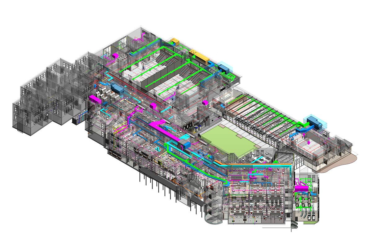 MEPFP BIM Model of a Middle School Project by United-BIM