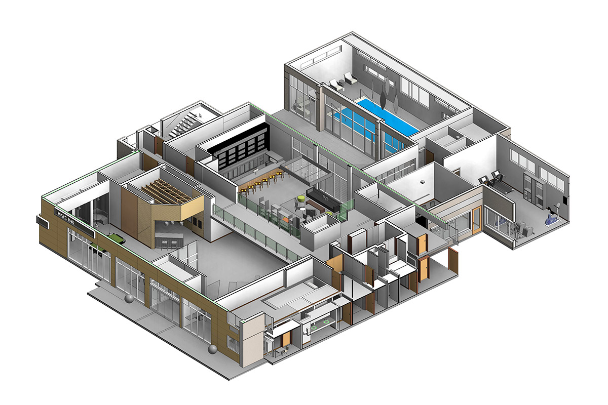 Section-View-of-Hotel-Project-by-United-BIM