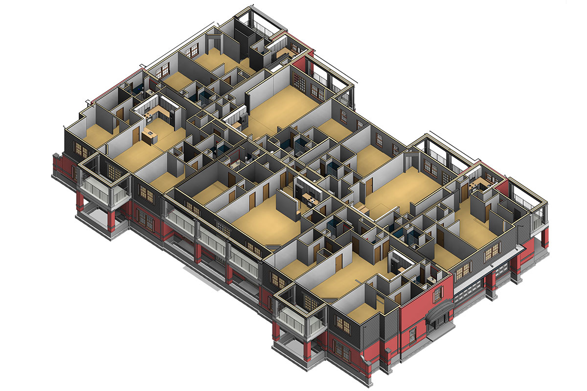 Section View BIM Architectural Modeling Services in Indiana by United-BIM