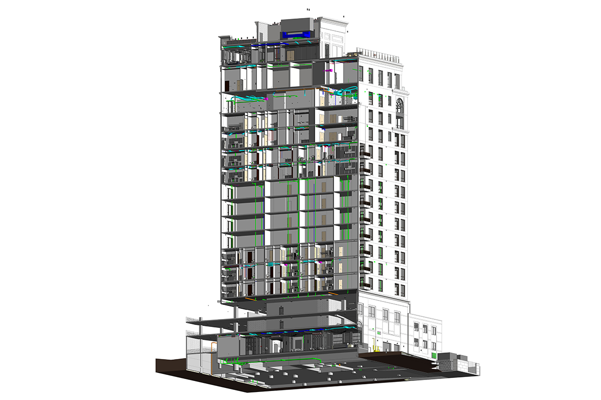 Architectural BIM modeling Services for a Residential Tower Project by United-BIM