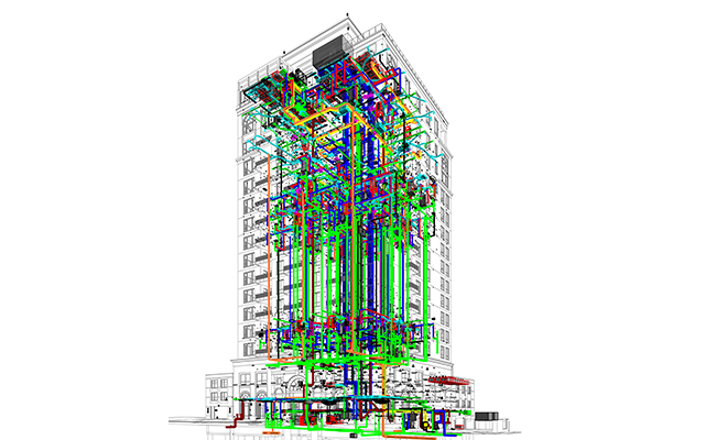 MEP Modeling and Coordination Services for a Residential Tower Project by United-BIM Inc