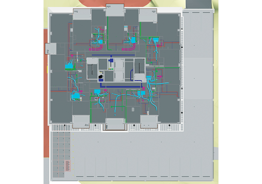 Top view of Architectural BIM modeling Servvices for a Residential Tower Project by United-BIM Inc.