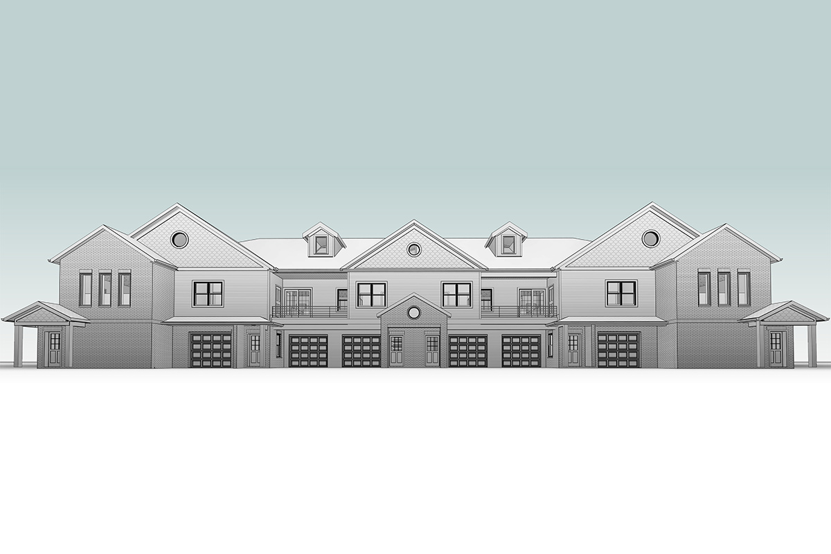 Elevation View Architectural BIM Services for Multi-residential project in Michigan.