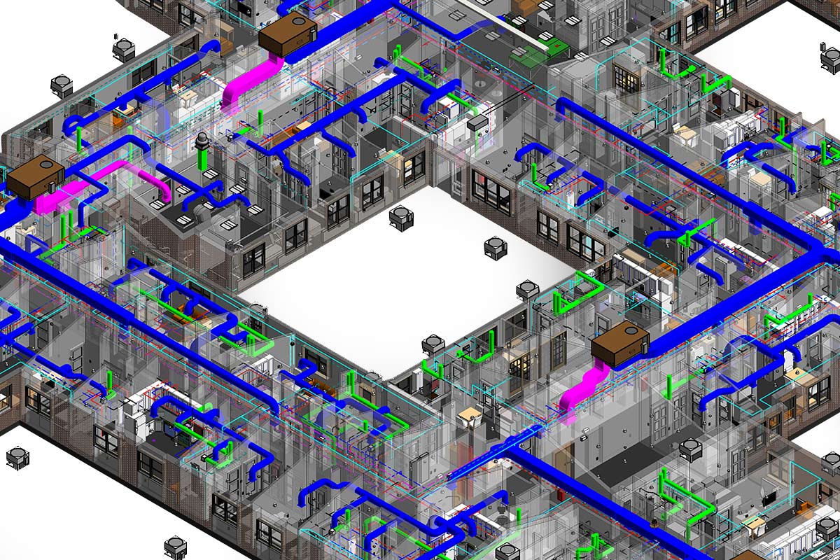 MEP-FP BIM Services for Multi-family residential project in Connecticut by United-BIM