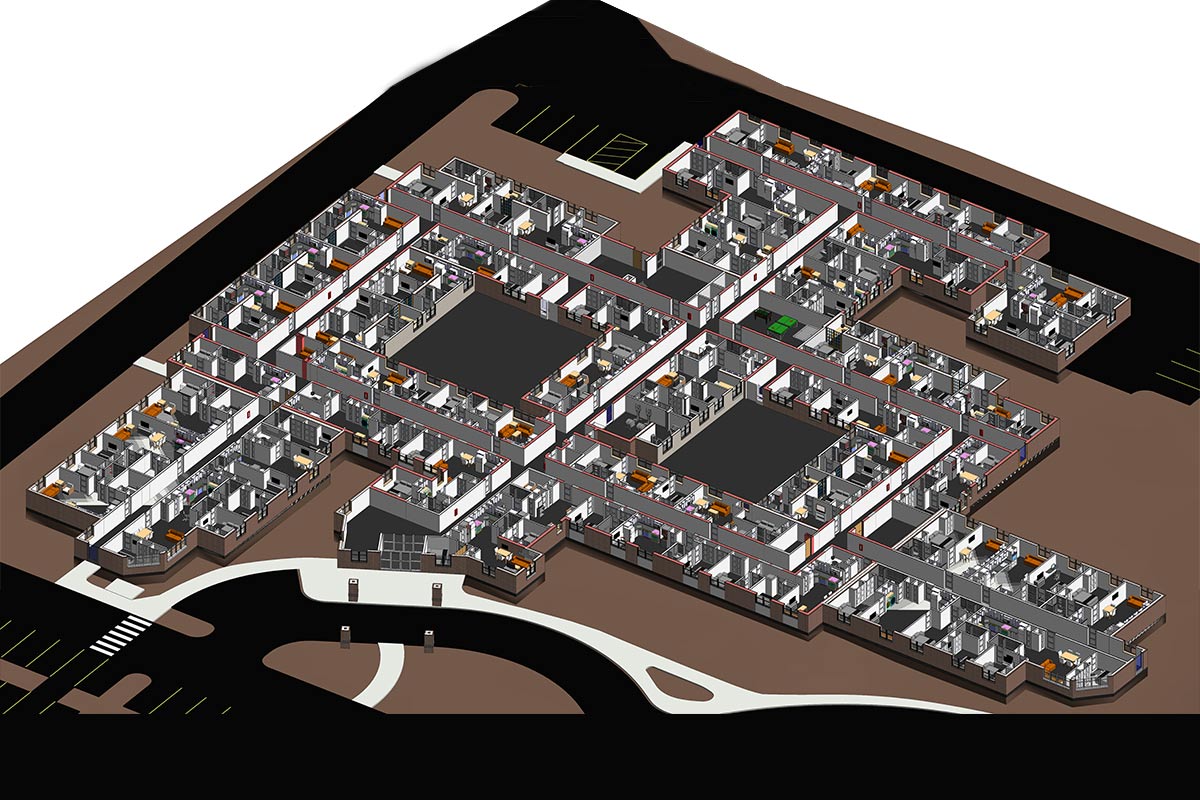 Section View Architectural BIM Services for Multi-family residential project in Connecticut by United-BIM
