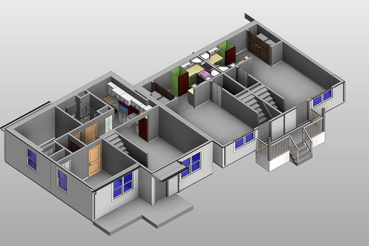 Section View Architectural Modeling services for demolition residential project in New Haven, CT