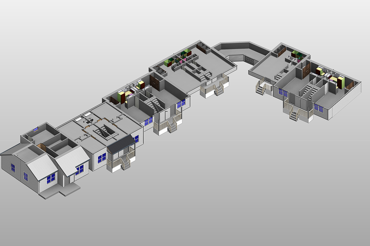 Section View Architectural Modeling services for demolition residential project in New Haven, CT.