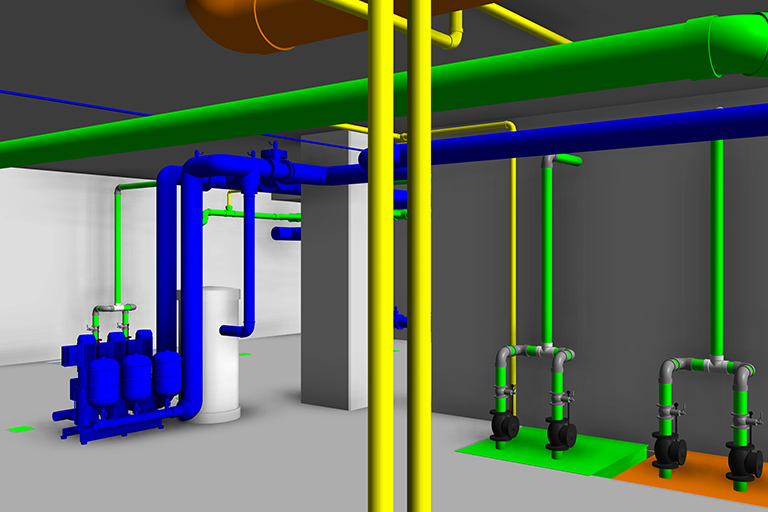 Plumbing model interior view _ United-BIM