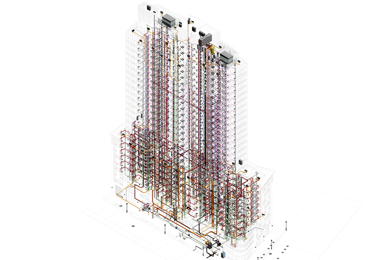 Plumbing modeling services for a residential tower in New Jersey