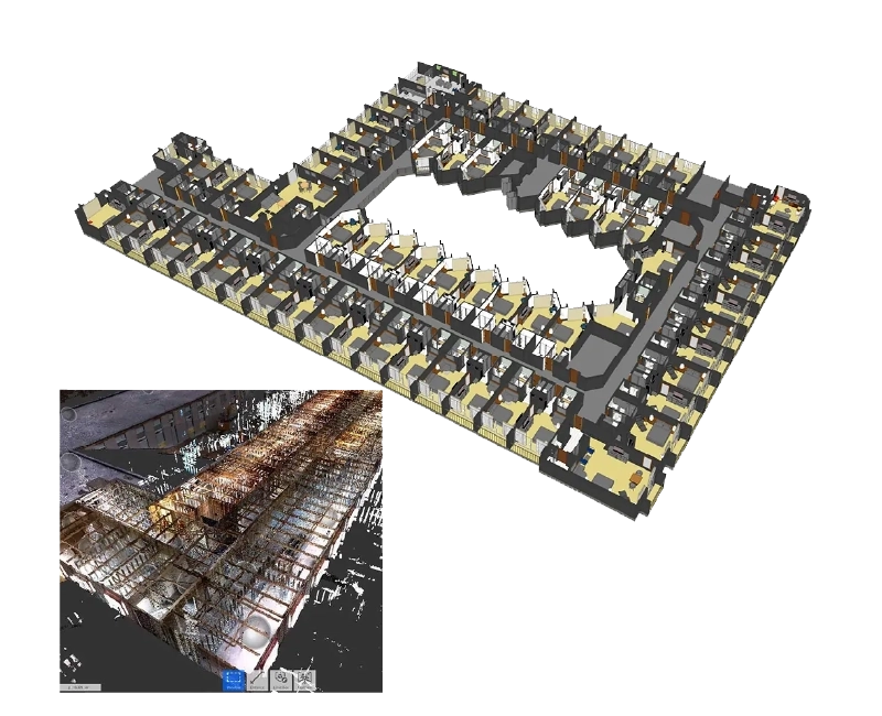 3D BIM model made from point cloud scanned data image