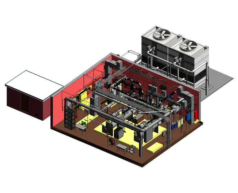 BIM Model of Mechanical Room Project by United-BIM BIM Model of Mechanical Room Project by United-BIM