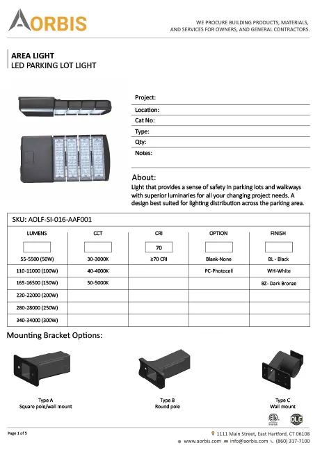 Aorbis Product Cut-Sheet/Spec-Sheet Aorbis Product Cut-Sheet/Spec-Sheet
